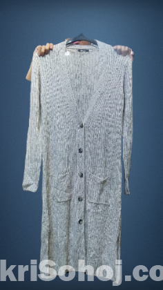 Winter woman sweater cable cardigan